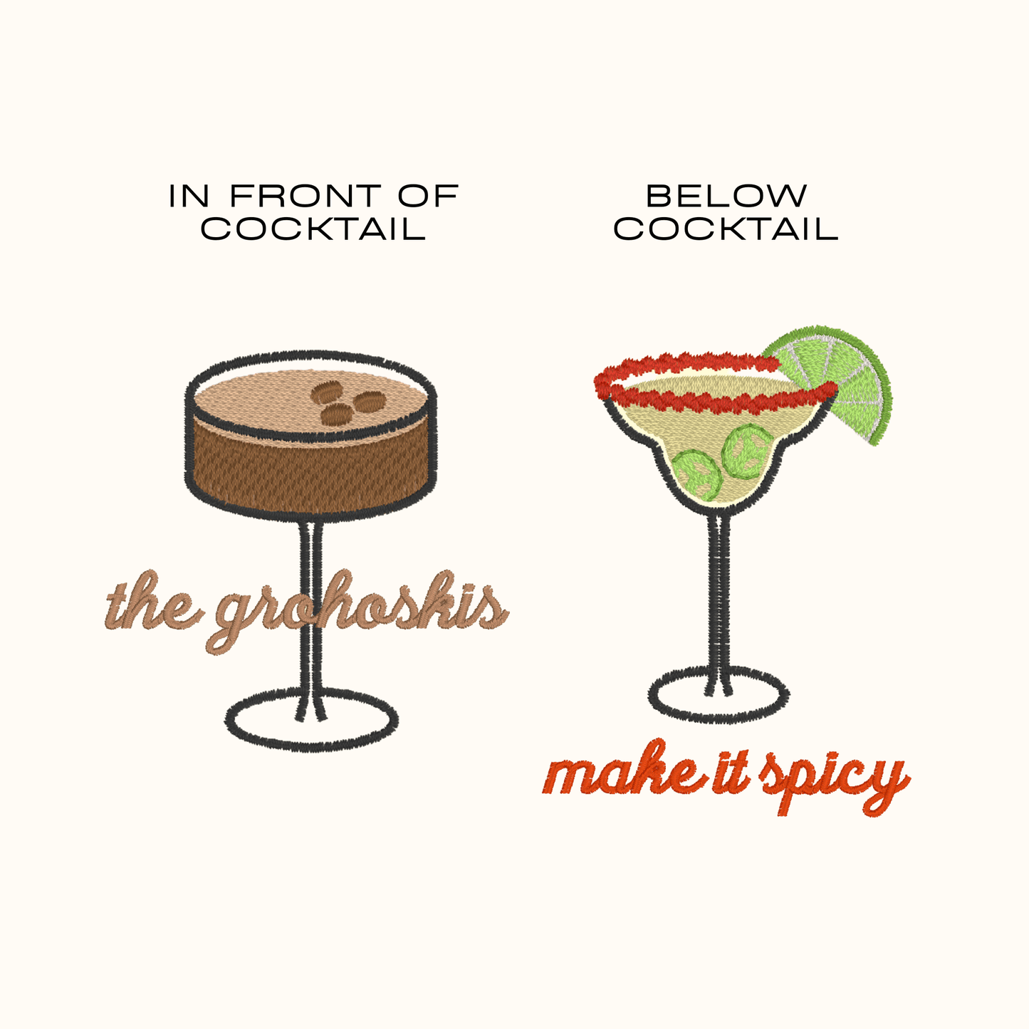 Custom Cocktail Ruffle Tea Towel