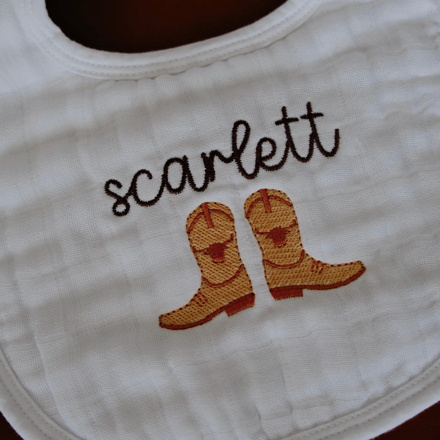 Custom Texas Longhorn Boot Bib
