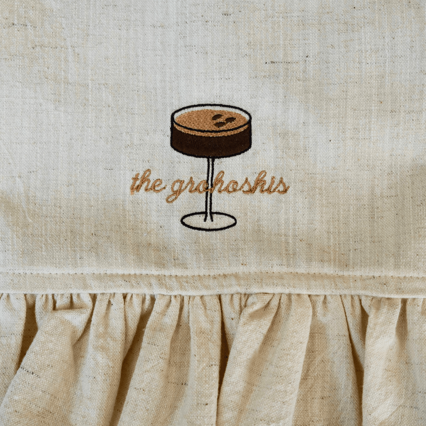 Custom Cocktail Ruffle Tea Towel
